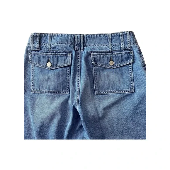 Eddie Bauer Womens‎ Capri Jeans Size 4 Blue 100 Cotton Cargo Pockets - Picture 8 of 8